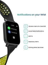 Tagg TAGG Verve Lite Smartwatch 1.69’’ HD Display | 10 Days Battery| Extra Sports Strap | 150+ Maximum Watch Face Library | Waterproof | 24 * 7 HeartRate & Blood Oxygen Tracking | Games & Calculator