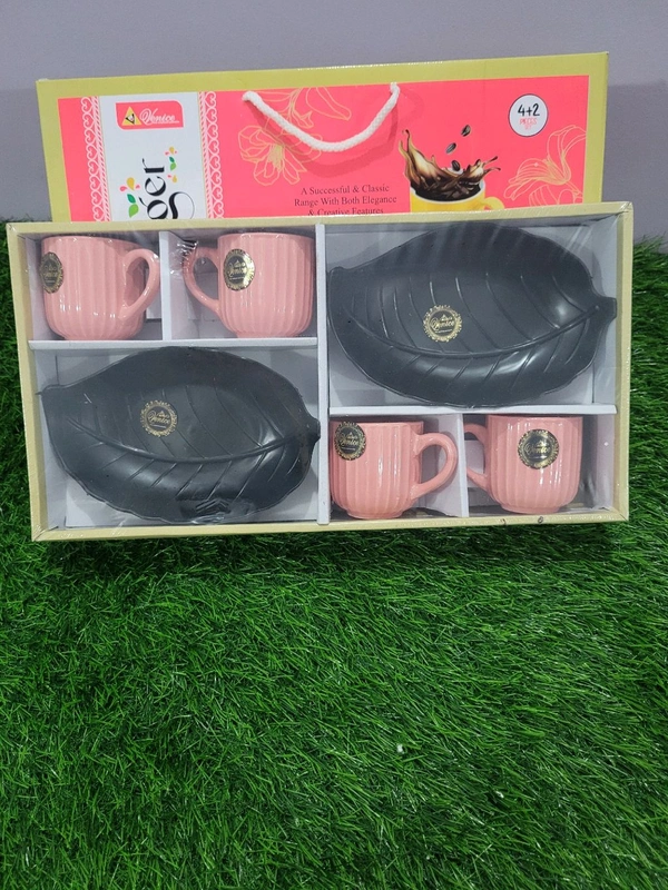 Venice Ginger Tea 4 Pcs Cup and 2 Pcs Snacks Platter