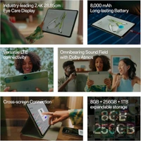 Oneplus  OnePlus Pad Go 28.85Cm (11.35 Inch) 2.4K 7:5 Ratio Readfit Eye Care LCD Display,Dolby Atmos Quad Speakers,4G LTE(Calling) + Wi-Fi Connectivity Tablet,8Gb Ram 256 Gb Storage Expandable Up-to 1Tb,Green