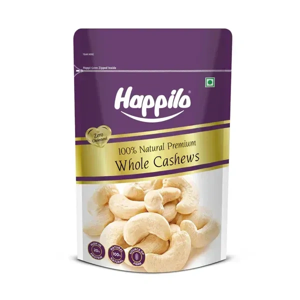 Happilo Premium Dry Fruits Happilo Premium Whole Cashew Nuts  - 200 gm
