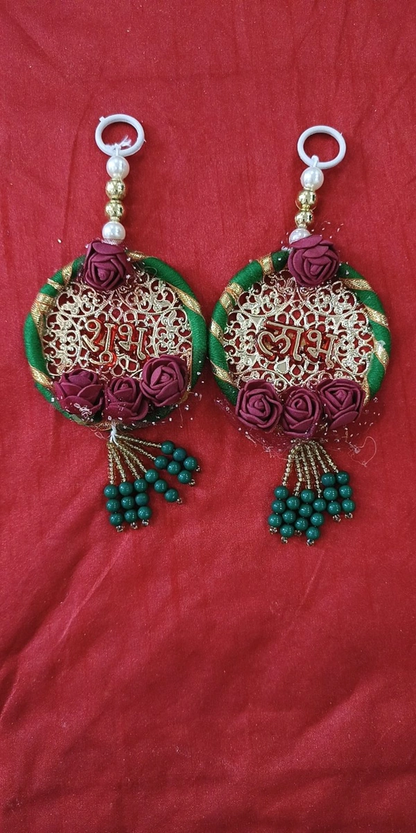 SHUBH LABH HANGING (WITH FLOWER) - Red