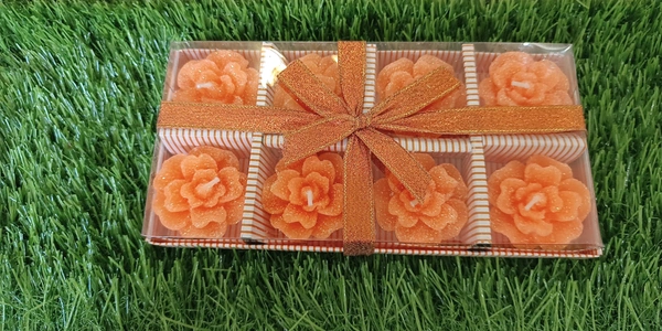 ORANGE ROSE FLOTING CANDEL 