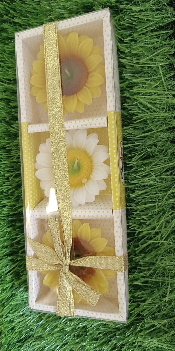 SUN FLOWER FLOTING CANDEL 3-piece Pack