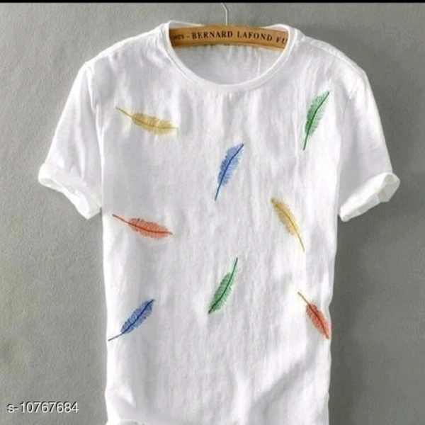 White Cotton T-shirt For Men - L