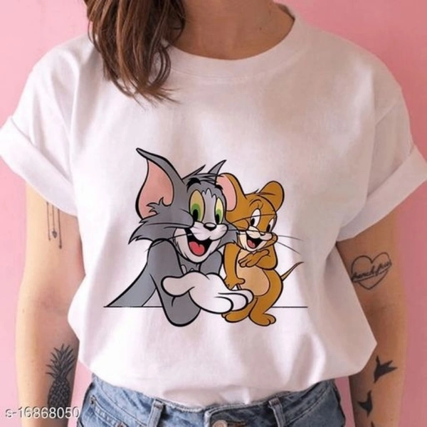 Classy White T-Shirts For Women - XL