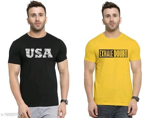 Men Latest Trending Cotton T shirts Combo | Pack of 2 | Full Sleeves T shirt  | purble.in