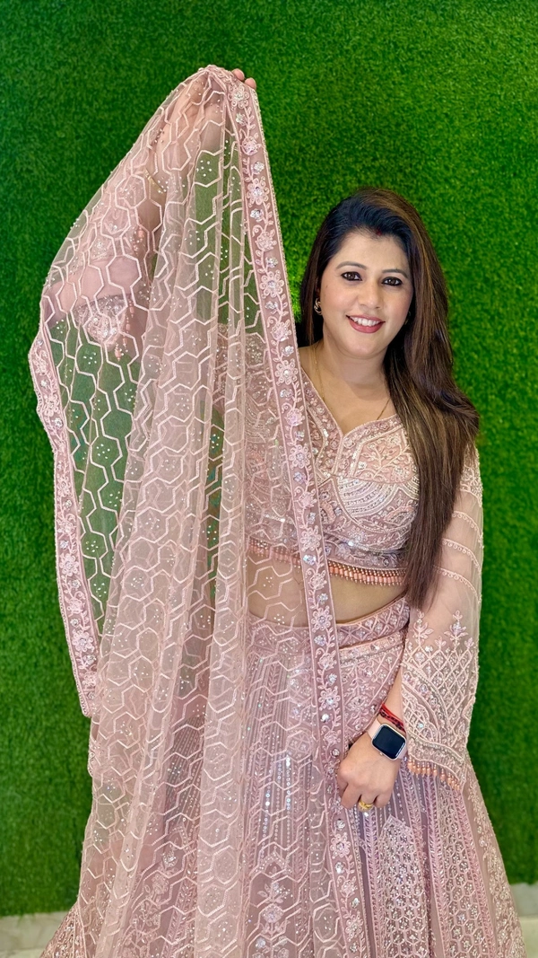 SAHELI AV04 HEAVY ONION LEHENGA - 40, ONION  PINK
