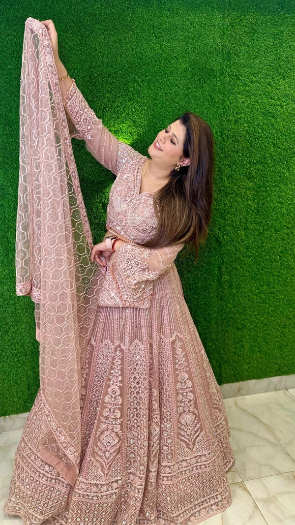 SAHELI AV04 HEAVY ONION LEHENGA - 40, ONION  PINK