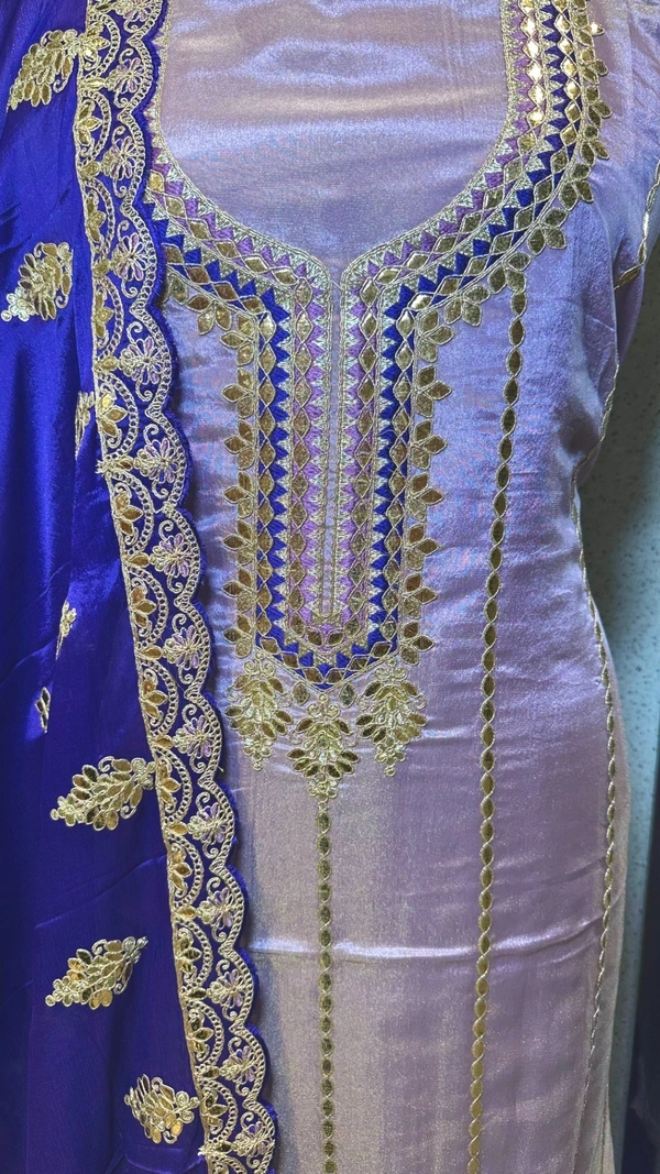 SAHELI AX54 UNSTITCHED SUIT FABRIC - FREE SIZE, LAVENDER