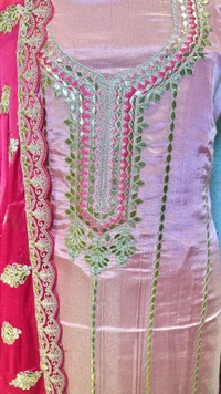 SAHELI AX54 UNSTITCHED SUIT FABRIC - FREE SIZE, BABY PINK