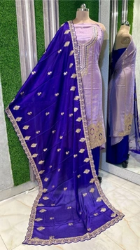 SAHELI AX54 UNSTITCHED SUIT FABRIC - FREE SIZE, LAVENDER