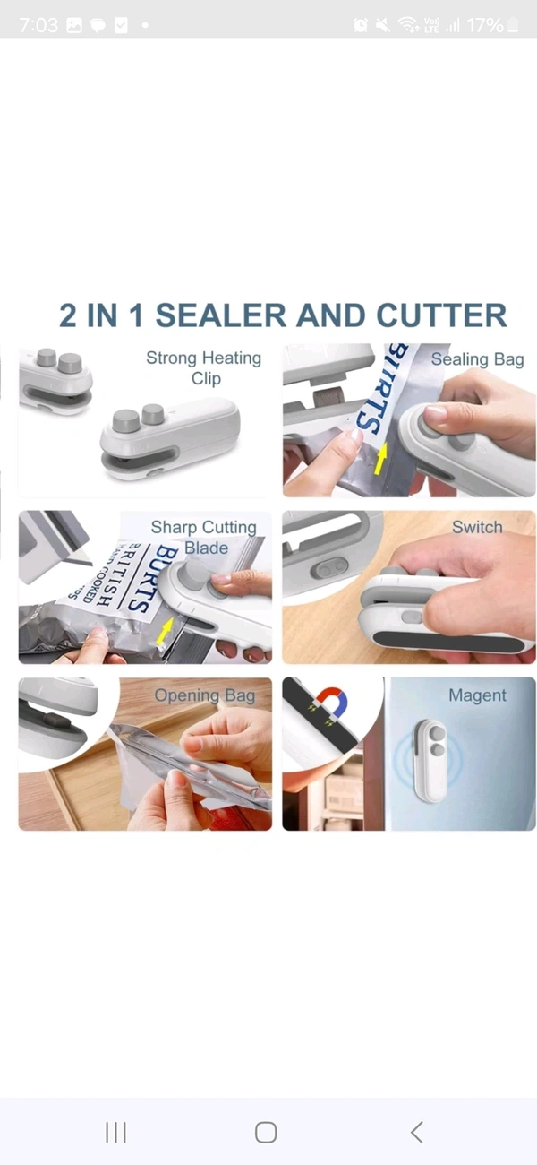 Potable Mini Sealing Machine - White, 8 Inges