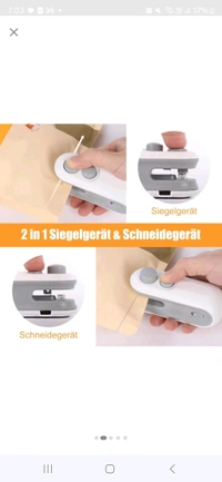 Potable Mini Sealing Machine - White, 8 Inges