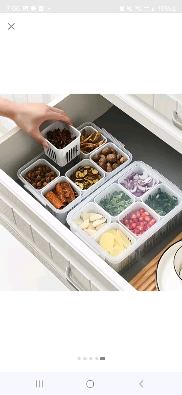 Fridge Storage Box - White, 12 Inges