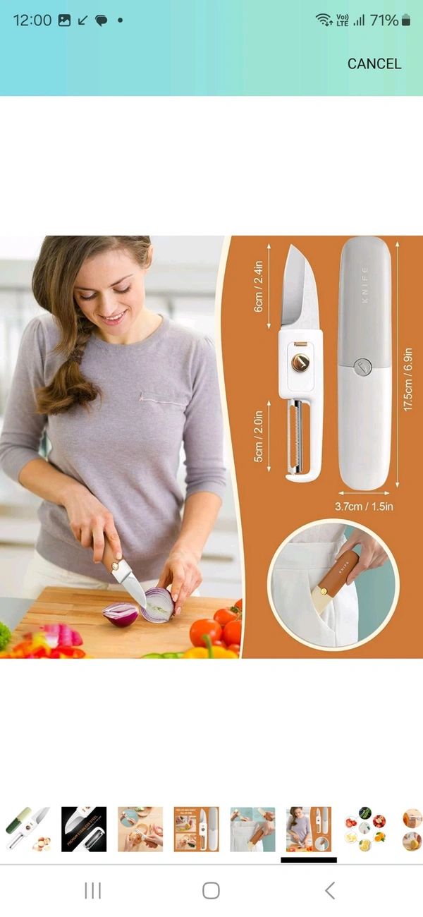 Two In One Knife - Green, 6 Inges