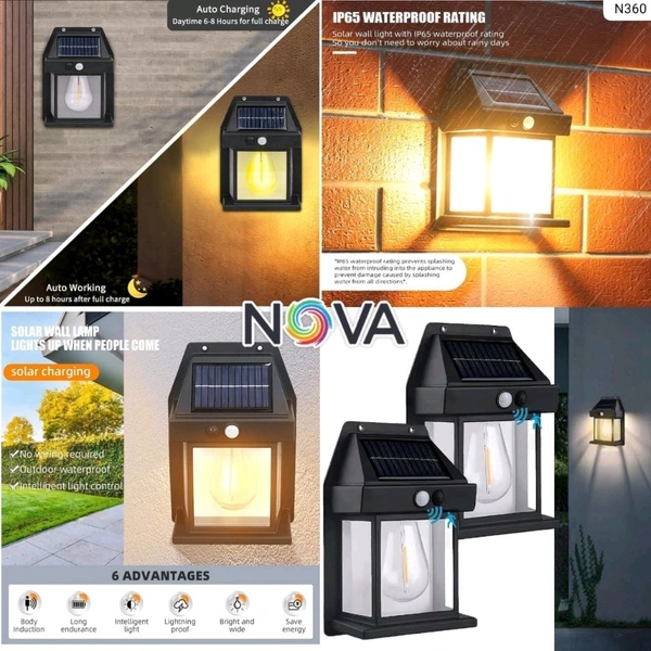 Solar Lights - Black, 8 Inges
