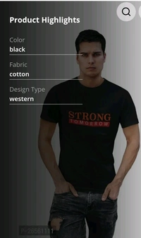 Classy Creation Strong T Shirt  - Black, XL