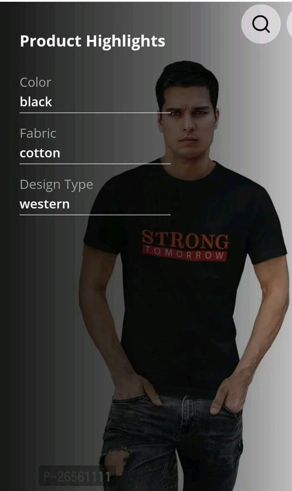 Classy Creation Strong T Shirt  - Black, XL