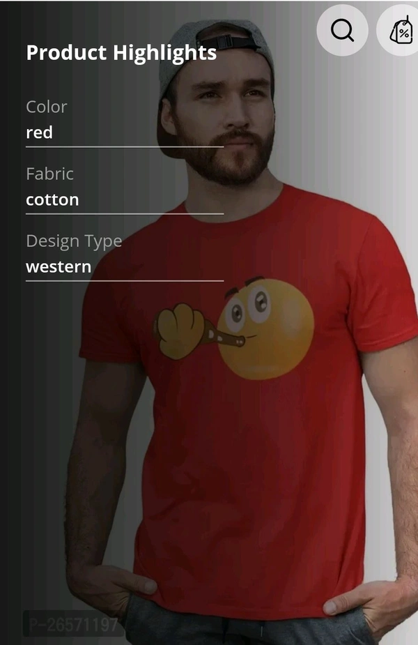 Blue T Shirt  - Red, Xl