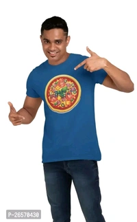 Blue Cotton Western T Shirt  - Blue, L