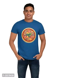 Blue Cotton Western T Shirt  - Blue, S
