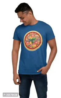 Blue Cotton Western T Shirt  - Blue, Xl