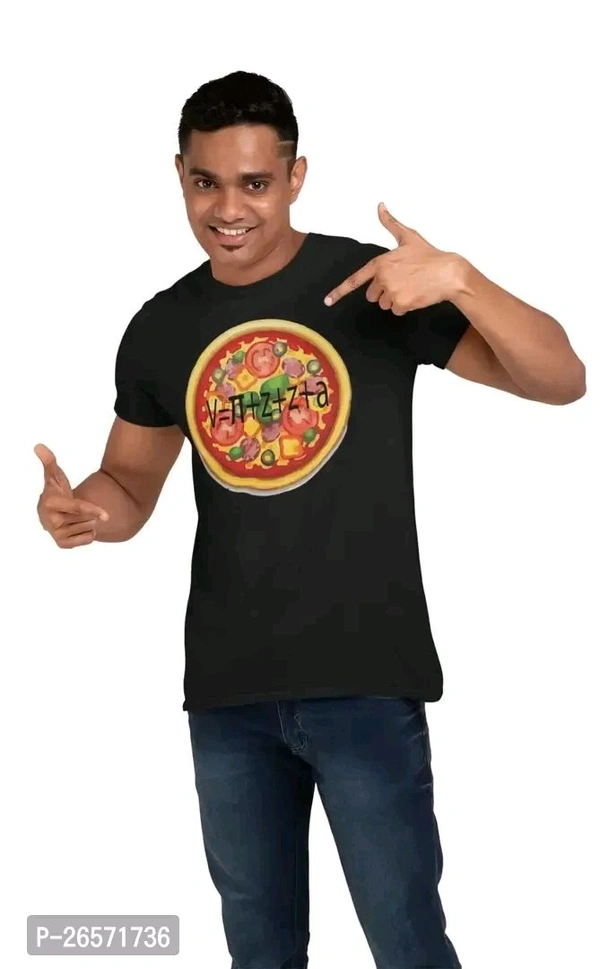 Blue Cotton Western T Shirt  - Black, Xl