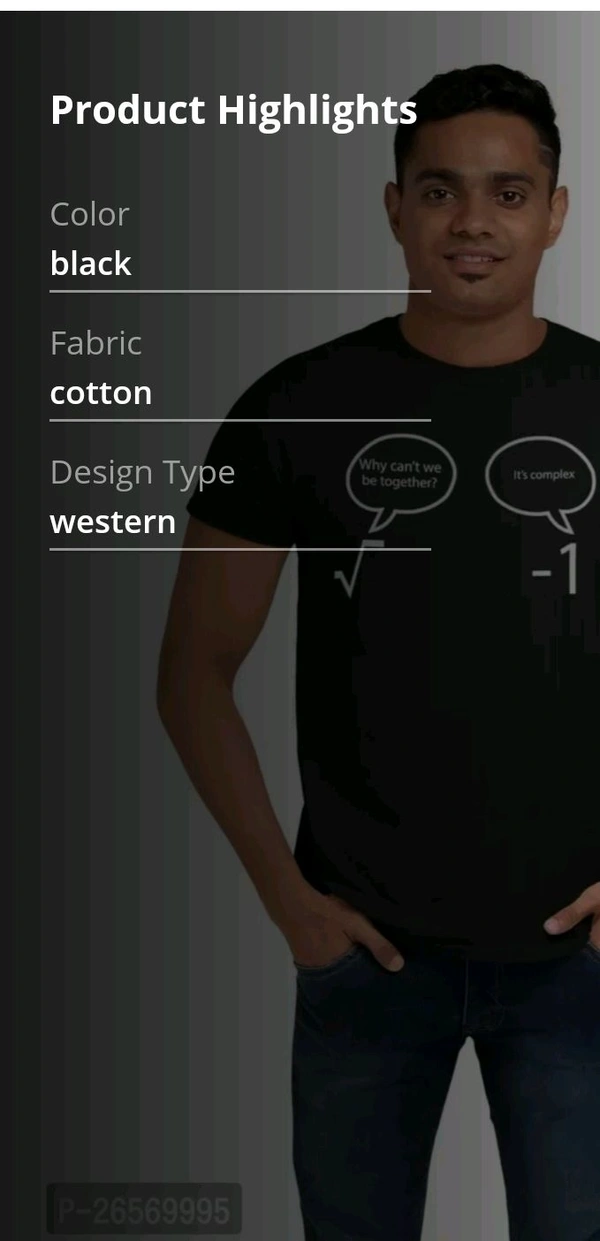 Cotton Western T Shirt  - Black, M