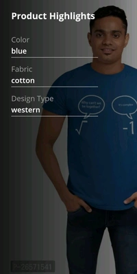 Cotton Western T Shirt  - Blue, 2xl