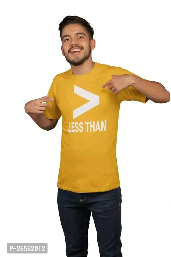 Yellow Cotton T Shirt  - Yellow, 2xl