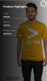 Yellow Cotton T Shirt  - Yellow, M