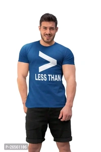 Blue Cotton Western T Shirt  - Blue, 2xl