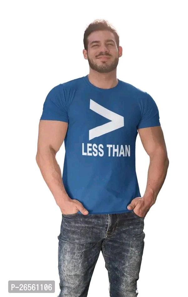 Blue Cotton Western T Shirt  - Blue, M