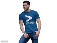 Blue Cotton Western T Shirt  - Blue, L