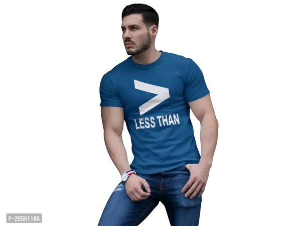 Blue Cotton Western T Shirt  - Blue, S