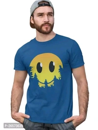 Blue Cotton Western T Shirt  - Blue, Xl