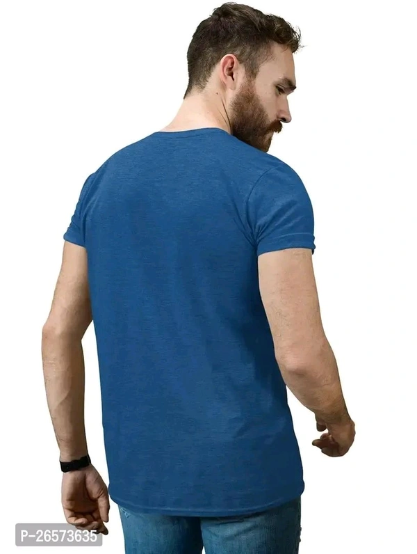 Blue Cotton Western T Shirt  - Blue, Xl