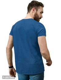 Blue Cotton Western T Shirt  - Blue, L