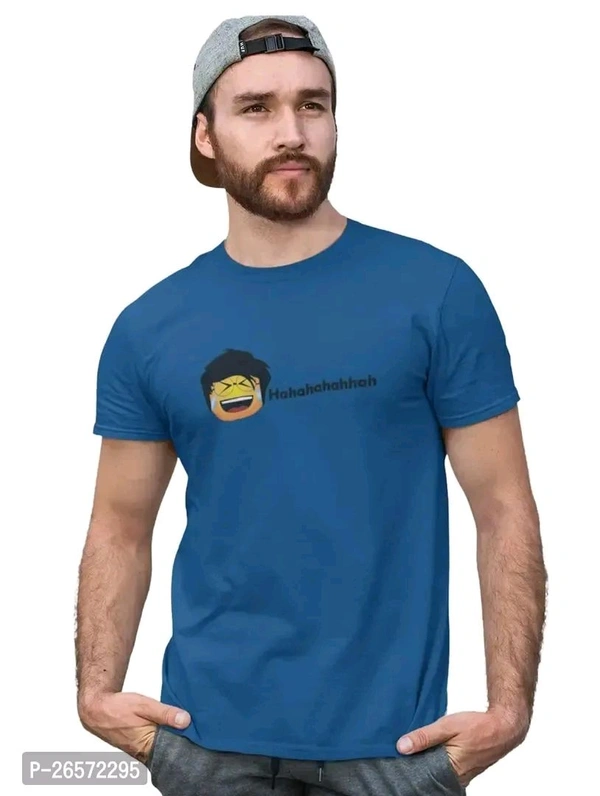 Blue Cotton T Shirt  - L