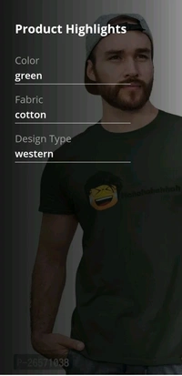 Green Cotton T Shirt  - M