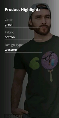 Green Cotton T Shirt  - L
