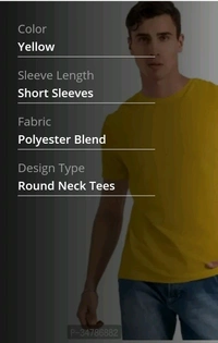 Yellow Polyester Blend Tees T Shirt For Man - 2xl