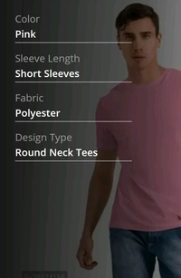 Pink Polyester Blend Tees T Shirt For Man - M