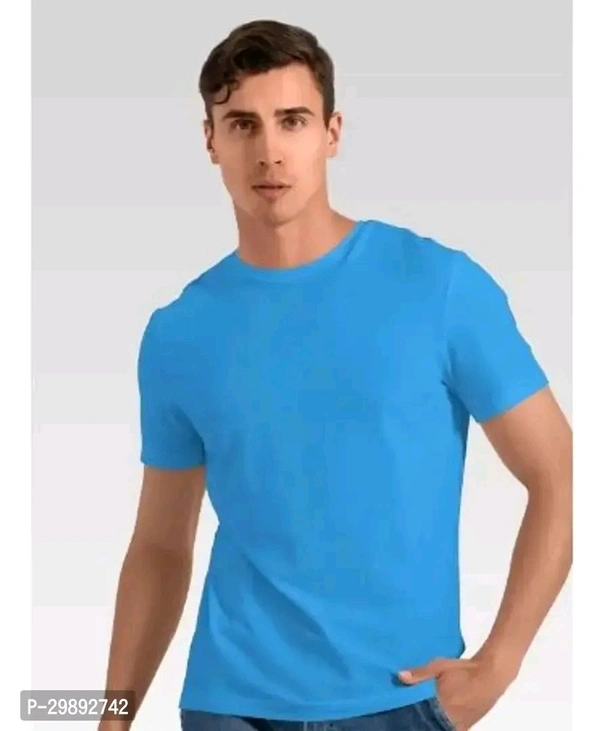 Blue Polyester Blend Tees T Shirt For Man - 2xl