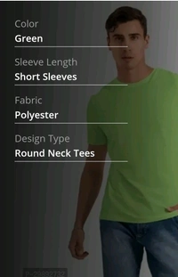 Green Polyester Blend Tees T Shirt For Man - Xl
