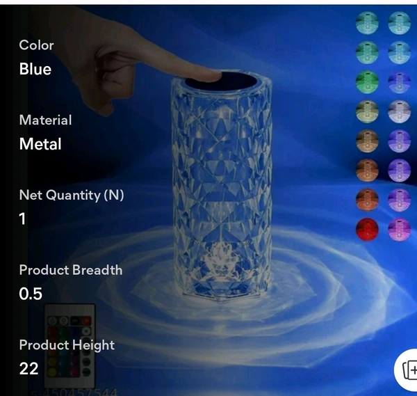 Rose Daimand Table Lamps Touch Colour Changing Light 