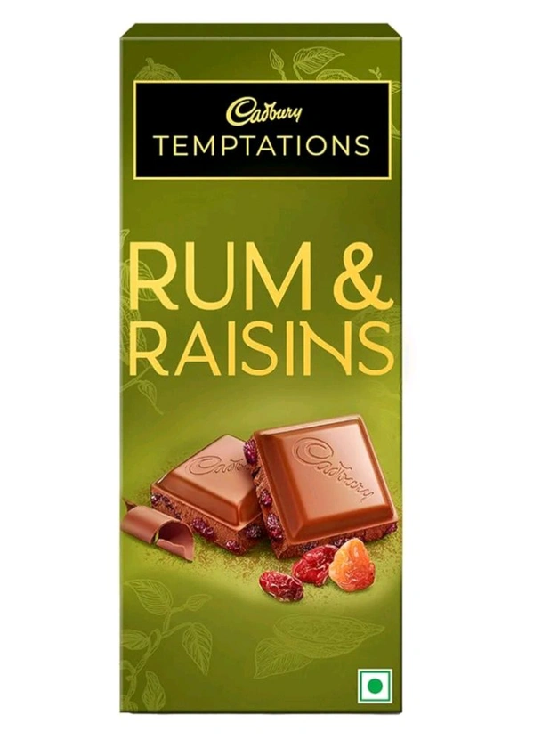 Cadbury Temptation Rum & Raisins Premium Chocolate 72g