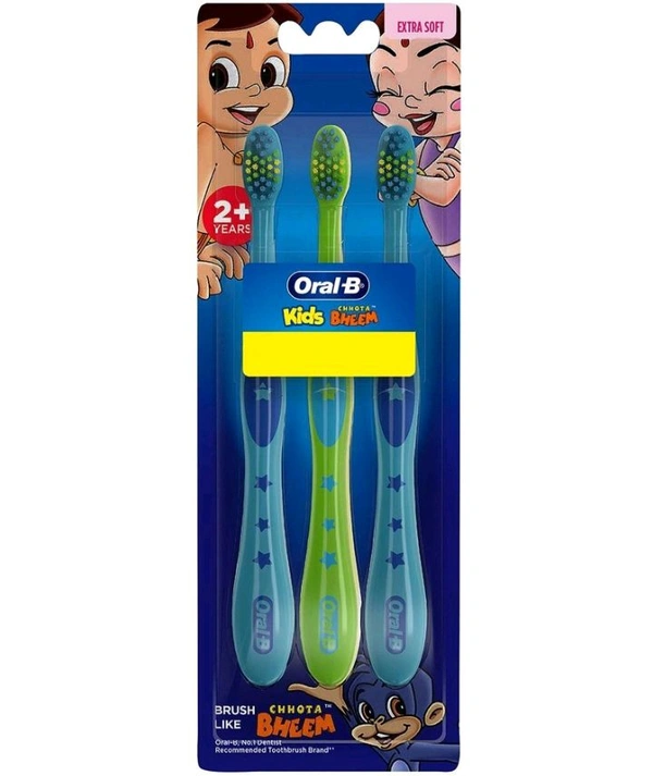 oral b kids chotta bheem toothbrush pack of -3 age 2+