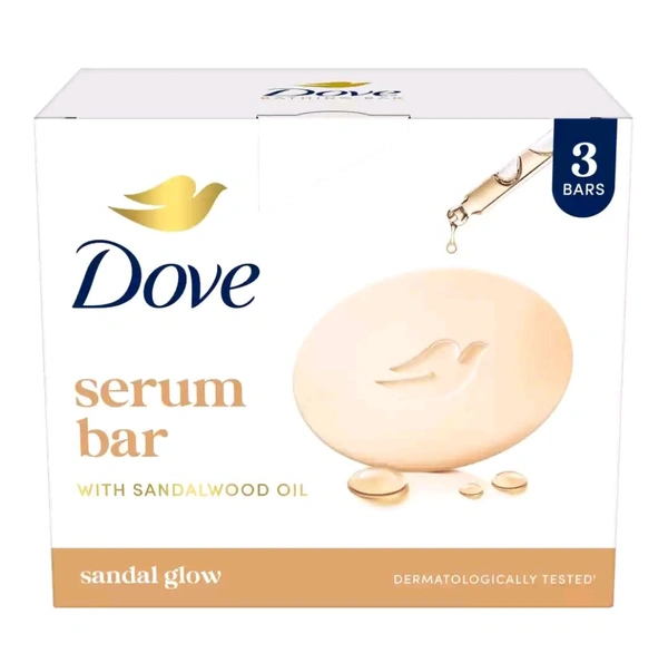 Dove Serum Bar Sandalwood Oil Glow -375g (125g×3) 
