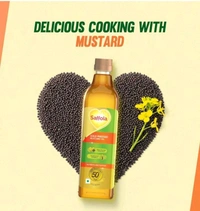 Saffola Cold Pressed Mustard Oil | 100% Cold Pressed Mustard Seed Oil | Helps Manage Cholesterol, Goodness of Omega 3 with Authentic Seed Flavour | 1L Pet Bottle